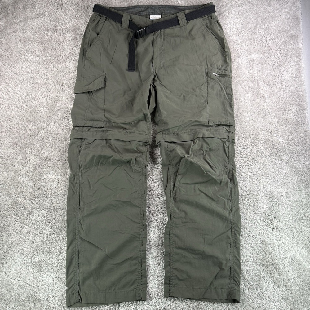 Columbia Silver Ridge Convertible Pants Mens 36x30 Green Nylon Hiking UPF 50